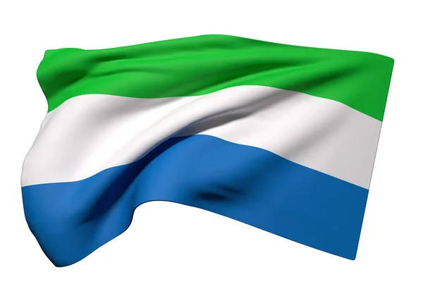 Republic of Sierra Leone flag waving — Stock Photo, Image