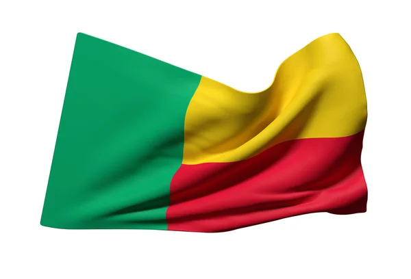Benini Köztársaság zászlót lengetve — Stock Fotó