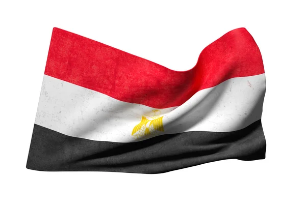 Representación 3d de la bandera de Egipto ondeando sobre un fondo blanco —  Fotos de Stock