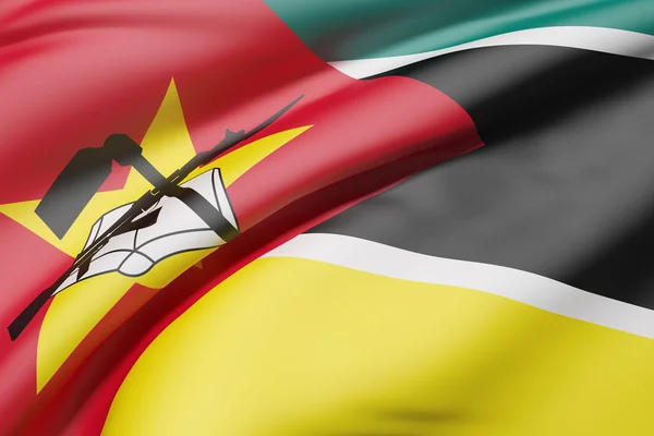 Bandera de Mozambique ondeando — Foto de Stock