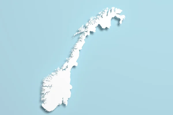 3D Render mavi zemin üzerine bir Norveç Haritası. — Stok fotoğraf