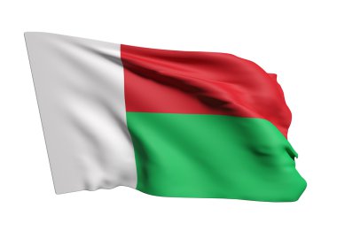 Madagaskar Cumhuriyeti bayrak sallayarak