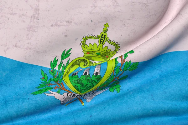 San Marino Flagge schwenken — Stockfoto