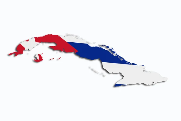 Mapa y bandera de Cuba — Foto de Stock