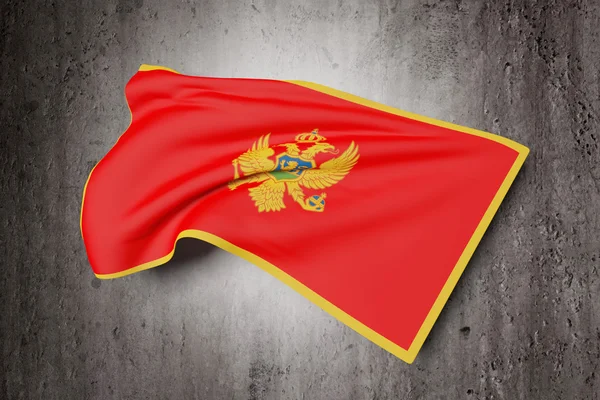 3D-weergave van een vlag van Montenegro — Stockfoto