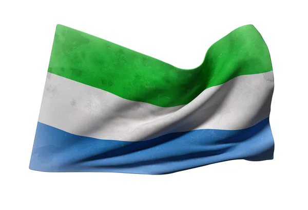 Mávání vlajkami republiky Sierra Leone — Stock fotografie