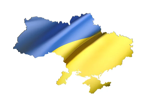 우크라이나 지도 플래그의 실루엣 — 스톡 사진