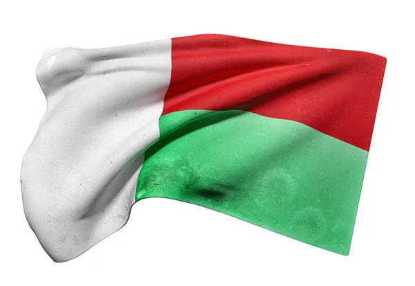 Bandeira da República de Madagáscar acenando — Fotografia de Stock