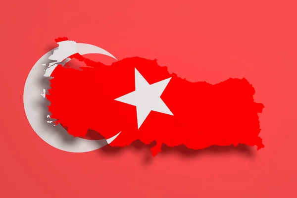 Silueta de Turquía mapa con la bandera —  Fotos de Stock