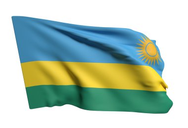 Ruanda Cumhuriyeti bayrak sallayarak