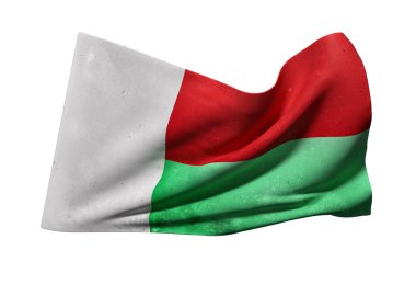 Madagaskar Cumhuriyeti bayrak sallayarak