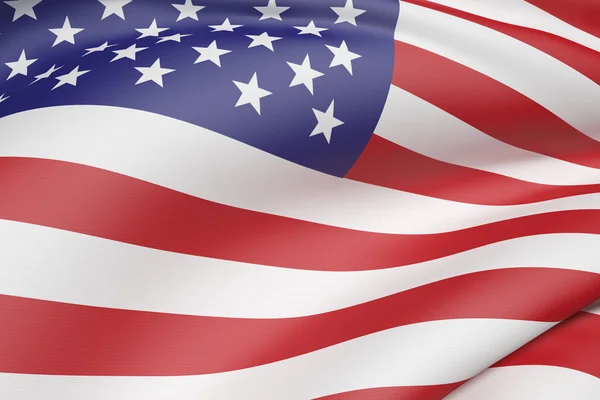 3D visszaadás-ból egy Egyesült Államok zászlót lengetve — Stock Fotó