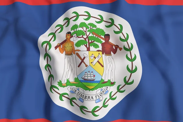 Belize bandiera sventola — Foto Stock