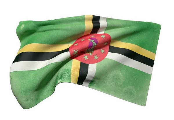 Dominica-Flagge geschwenkt — Stockfoto