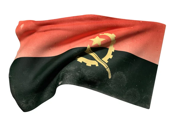 安哥拉共和国国旗飘扬 — 图库照片