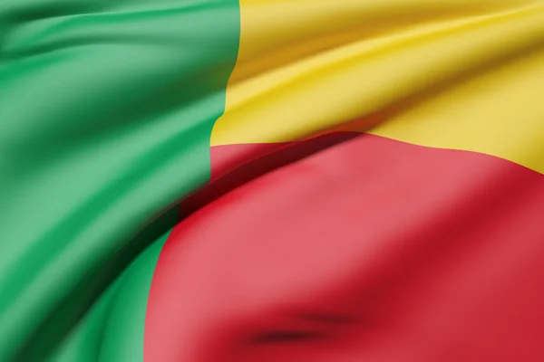 Republik Benin schwenkt Flagge — Stockfoto