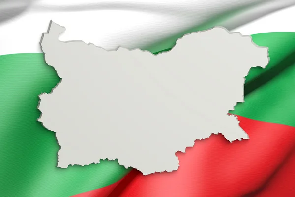 Sylwetka mapy Bułgarii z flagą — Zdjęcie stockowe