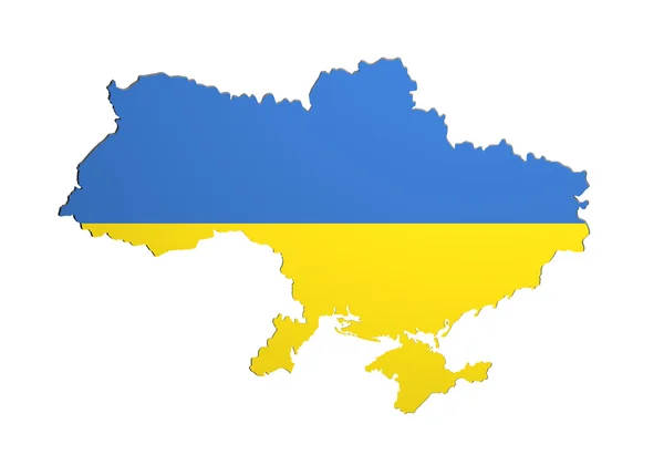 우크라이나 지도 플래그의 실루엣 — 스톡 사진