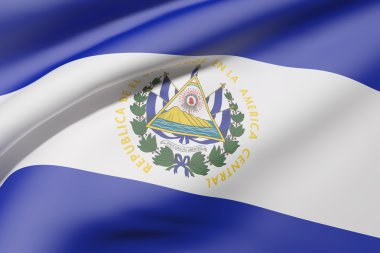 El Salvador Cumhuriyeti bayrak sallayarak