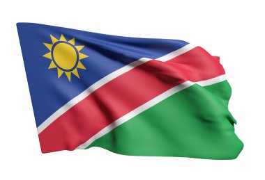 Namibya Cumhuriyeti bayrak sallayarak