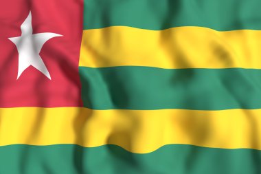 Togo Cumhuriyeti bayrak sallayarak