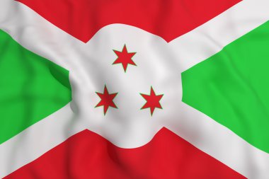 Burundi bayrağı sallayarak 3d render