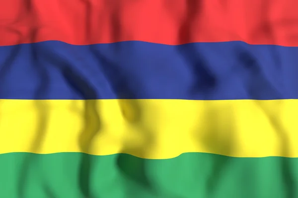 Republic of Mauritius flag waving — Stock Photo, Image