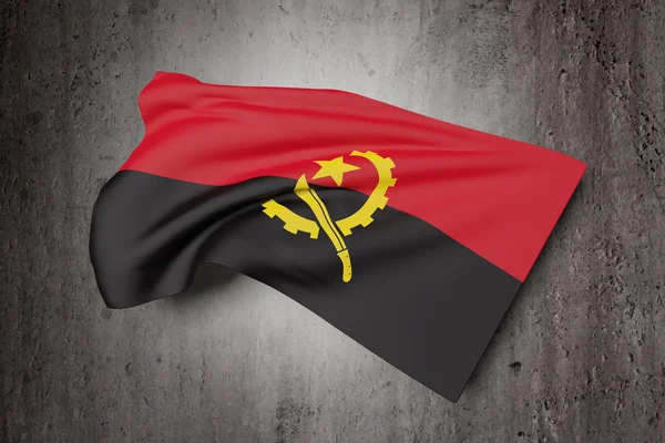 Bandeira da República de Angola acenando — Fotografia de Stock