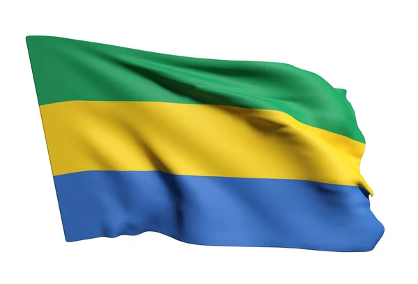 Republiken Gabon flagga vajande — Stockfoto