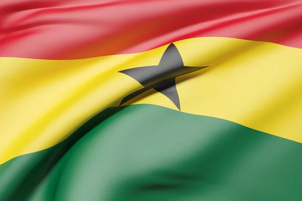 Drapeau de la République du Ghana agitant — Photo