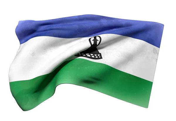 Mávání vlajkami Lesothské království — Stock fotografie