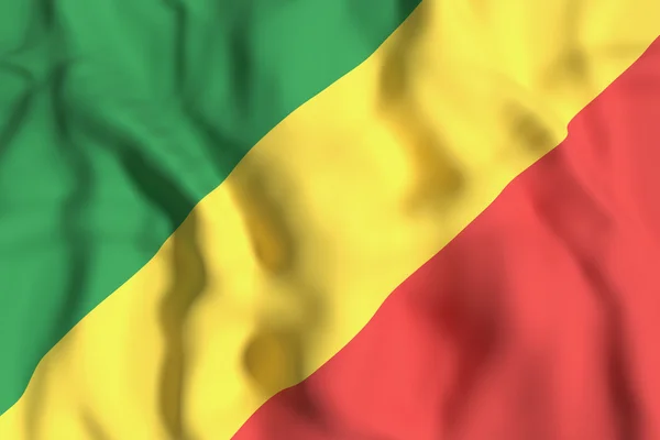 Bandera de República del Congo ondeando — Foto de Stock