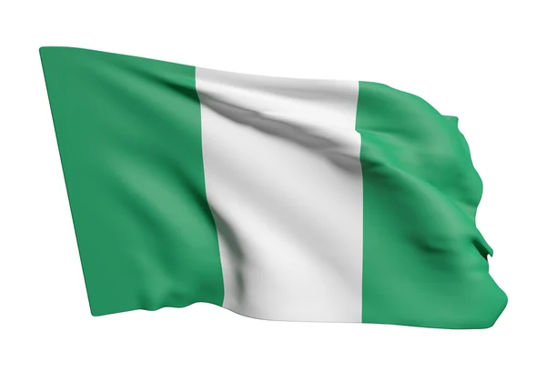 Bandiera della Repubblica Federale di Nigeria sventola — Foto Stock