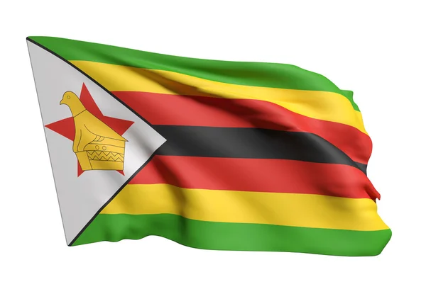 Bandeira da República do Zimbabué acenando — Fotografia de Stock