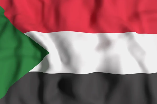 Σουδάν σημαία κυματίζει — Φωτογραφία Αρχείου