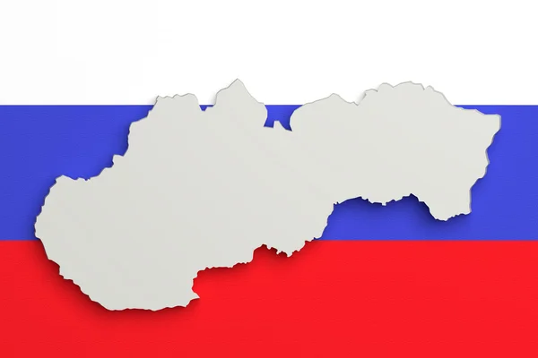 Silhouette of Slovakia mapa con la bandera —  Fotos de Stock