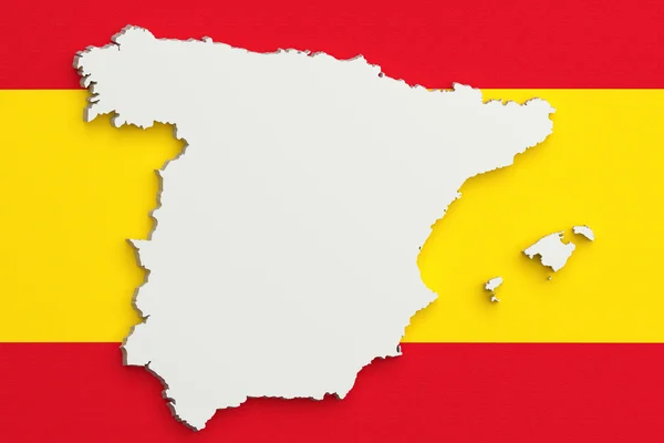 Silueta de España mapa con bandera — Foto de Stock