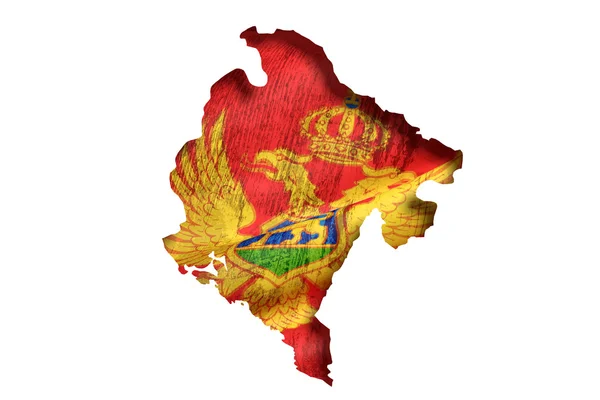 Силует Чорногорія карта з прапором — стокове фото