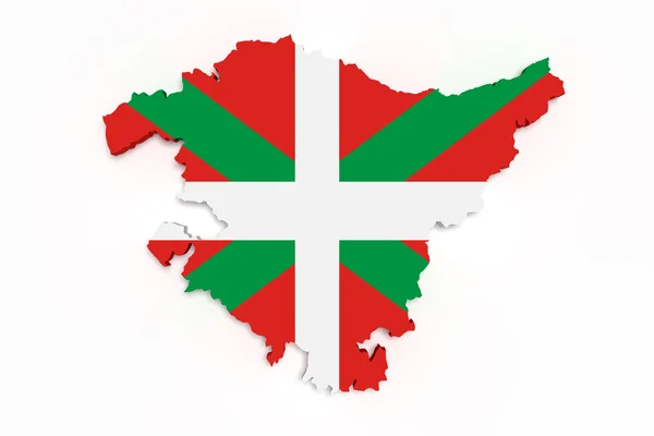 Karte des Baskenlandes und Flagge — Stockfoto