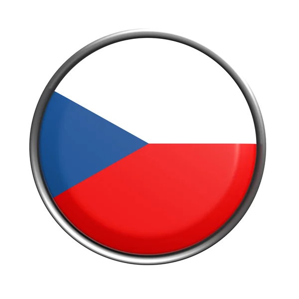 Кнопка с флагом Чехии — стоковое фото