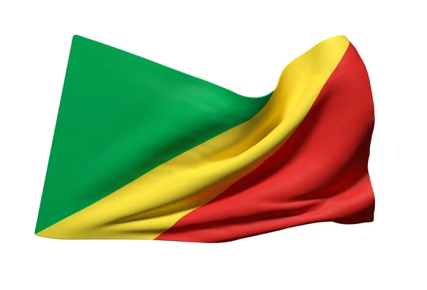 Bandera de República del Congo ondeando — Foto de Stock