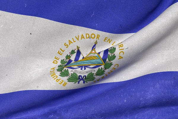 Republic of El Salvador flag waving — Stock Photo, Image