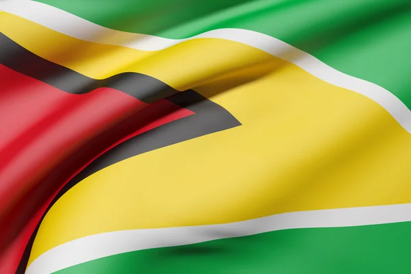 Bandera de Guyana ondeando — Foto de Stock