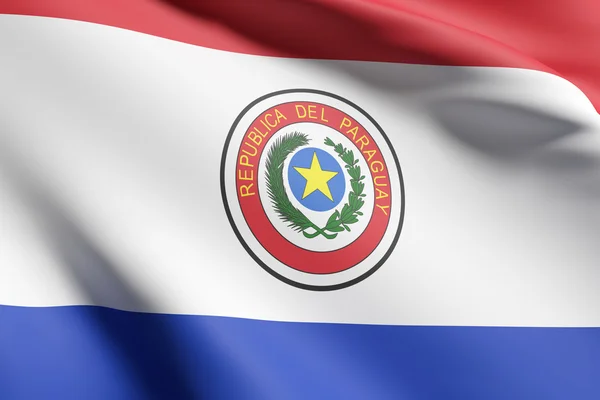 Bandeira da República do Paraguai agitando — Fotografia de Stock