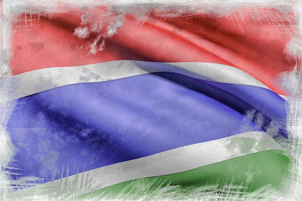 Gambia-vlag wapperend — Stockfoto