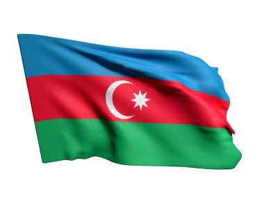 Azerbaycan bayrağı 3D render