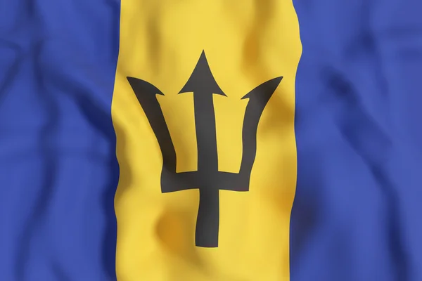 Barbados zászló lengetése — Stock Fotó
