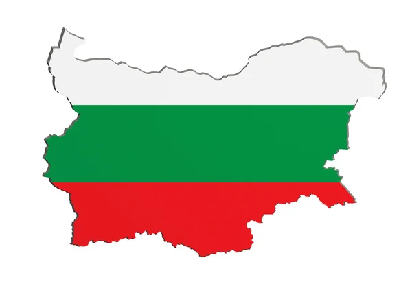Silhouette of Bulgaria mapa con la bandera —  Fotos de Stock
