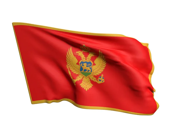Rendering 3d di una bandiera Montenegro — Foto Stock