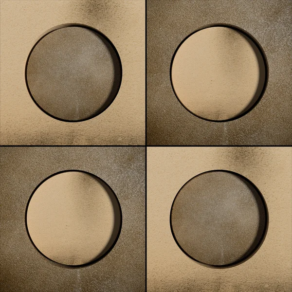 Vier cirkels op bronzen achtergrond — Stockfoto